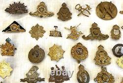 X61 British Military Metal Cap and Uniform Regimental Badges Job Lot