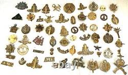 X61 British Military Metal Cap and Uniform Regimental Badges Job Lot