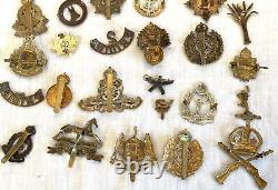 X61 British Military Metal Cap and Uniform Regimental Badges Job Lot